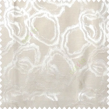 Beige color traditional designs geometric circles rings whirls smoke rings shapes  polyester main curtain