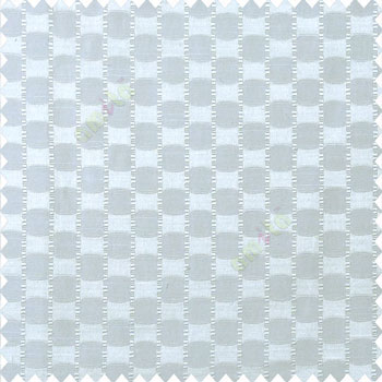 White color abstract and geometric concave square designs with vertical digital stripes polyester main curtain