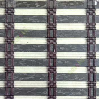 Brown color horizontal stripes flat scale and transparent cylinder stick with vertical thread stripes rollup mechanism PVC Blinds
