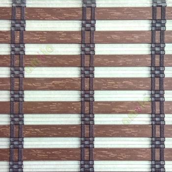 Brown color horizontal stripes flat scale and transparent cylinder stick with vertical thread stripes rollup mechanism PVC Blinds