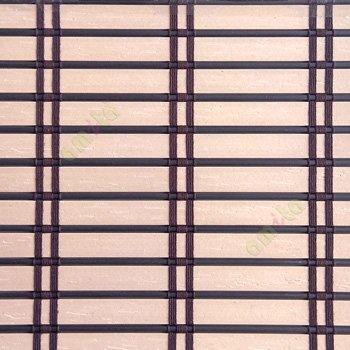 Dark brown beige color horizontal stripes flat scale vertical thread stripes cylinder stick rollup mechanism PVC Blinds