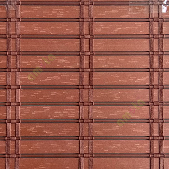 Brown color horizontal stripes flat scale vertical thread stripes cylinder stick rollup mechanism PVC Blinds