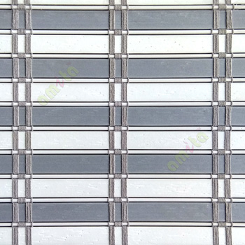 Grey white color horizontal stripes flat scale vertical thread stripes cylinder stick rollup mechanism PVC Blinds