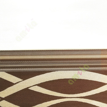 Gold brown color horizontal flowing stripes design textured finished embossed horizontal pipes zebra blind