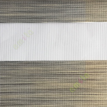 Black green color horizontal textured stripes with vertical lines and transparent net fabric zebra blind