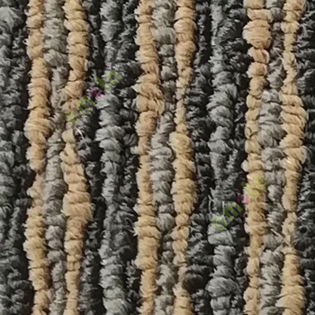 Brown grey color texture finished surface soft feel heavy duty material for residential with vertical lines floor carpet