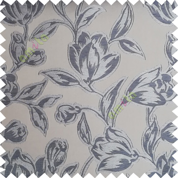 Grey blue color Beautiful flower pattern texture finished designs smooth finished background polyester main curtain fabric