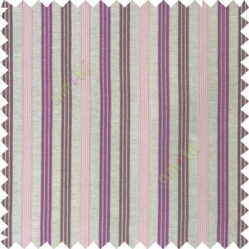 Bright purple brown color combination with silver base color vertical embossed stripes texture finished surface polyester main curtain