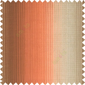 Orange brown gold color vertical embossed stripes texture finished surface polyester main curtain