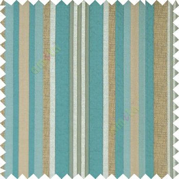 Blue brown silver color vertical embossed mixed of bold and pencil stripes with texture finished surface soft touch polyester main curtain