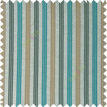 Blue brown silver color combination with silver base color vertical embossed stripes texture finished surface polyester main curtain