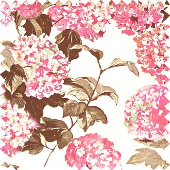 Pink purple grey beige color big bunch of small flowers pattern with supported long stem and hanging leaf designs watercolor print on pure cotton curtain fabric