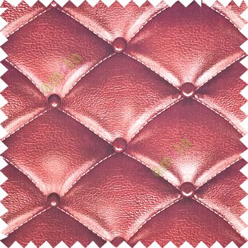Dark purple beige color geometric dice square and circle shapes stitched fabric leatherette surface 3D look finished button support pure cotton sofa fabric