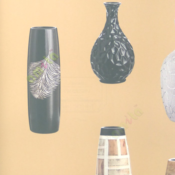 Black brown cream grey color vintage pots wooden cylindrical baskets metal carved work flower vessels traditional designs home décor wallpaper