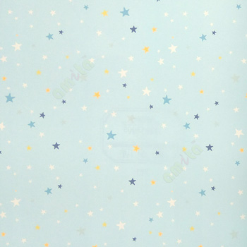 Blue yellow white grey color beautiful kids collection colorful stars shining in the sky kids home décor wallpaper