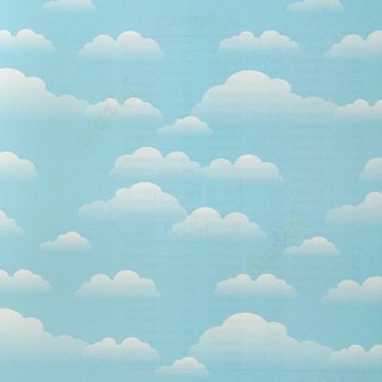 Blue white color beautiful clouds pattern layers of curved cloud home décor wallpaper