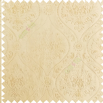 Beige color Traditional damask design texture finished embossed patterns clear design polka dots swirls flower horizontal lines  polyester main curtain fabric