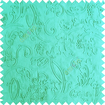 Blue color beautiful floral design high compressed  embossed patterns carved finished surface texture designs horizontal lines  polyester main curtain fabric