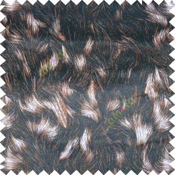 Black brown cream color animal fur skin design texture finished victor lines velvet sofa fabric