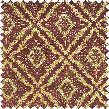walnutt brown gold color traditional moroccan pattern texture surface geometric square dice shapes slant crossing lines sofa fabric