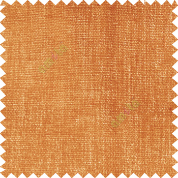 Orange color solid plain texture gradient finished chenille velvet soft touch sofa fabric
