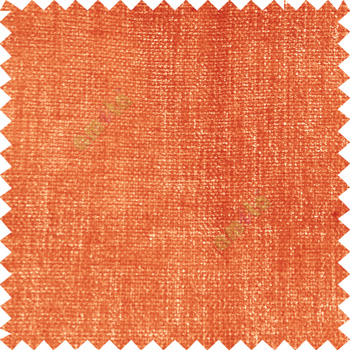 Orange color solid plain texture gradient finished chenille velvet soft touch sofa fabric