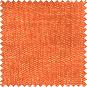 Orange color solid plain texture gradient finished chenille velvet soft touch sofa fabric