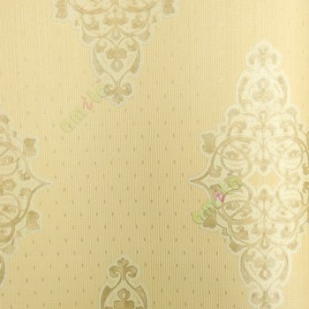 Brown beige color traditional damask pattern vertical stripes small texture polka dots swirls small dots home décor wallpaper