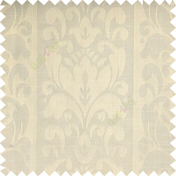 Beige color traditinal designs floral damask texture polyester texture wide vertical stripes background with thin lines main curtain