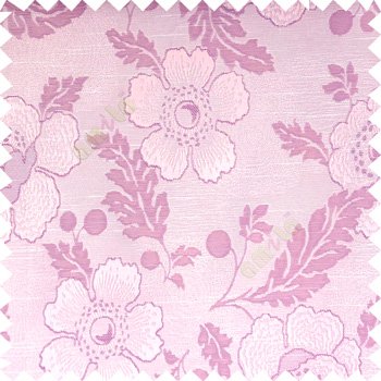 Baby pink purple cream color beautiful traditional floral design big flower texture leaves horizontal digital lines main curtain