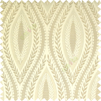 Beige cream color traditional reverse dots pattern floral leaves border crossing straight lines polyester texture base fabric main curtain