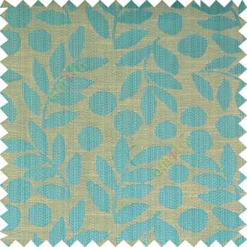 Blue grey beige color beautiful floral twigs circles texture leaves pattern vertical stripes horizontal lines main curtain