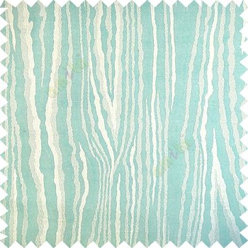 Blue white color beautiful damask design floral leaf borders swirl vertical thin lines polyester texture base fabric main curtain