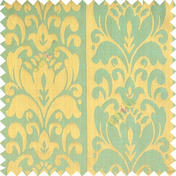 Blue orange grey color traditional designs floral damask texture polyester texture wide vertical stripes background with thin lines main curtain