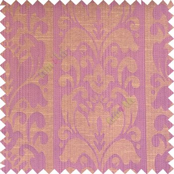 Light purple beige grey color traditional designs floral damask texture polyester texture wide vertical stripes background with thin lines main curtain