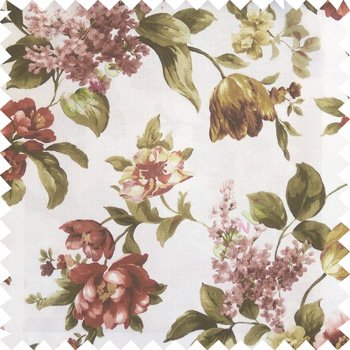 Dark green purple white color beautiful rose flower big leaves with texture finished polyester base fabric main curtain