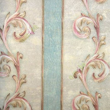 Pink gold blue beige color traditional large swirl carved finished designs vertical texture lines home décor wallpaper