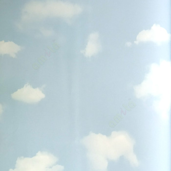 Sky blue white color clouds brigh sky texture finished surface beautiful kids home décor wallpaper