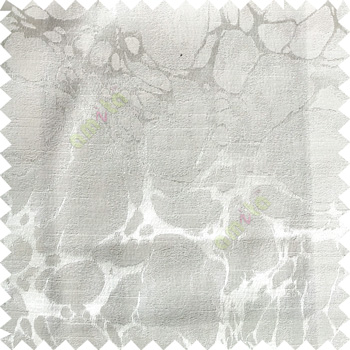 White cream color texture finished geometric patterns big stones circles interconnected designs polyester base fabric main curtain