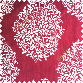 Maroon cream color traditional designs small size floral twigs vertical crush lines polyester base fabric main curtain