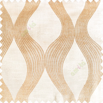 Beige color traditional ogee pattern vertical bold stripes horizontal texture lines flowing designs polyester main curtain
