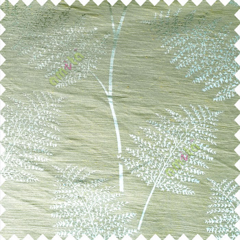 Powder blue color natural big twig horizontal thin lines very fine designs small leaf patterns polyester main curtain