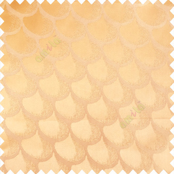 Gold color traditional designs texture and solid combination base fabric scales pattern diya shapes polyester main curtain