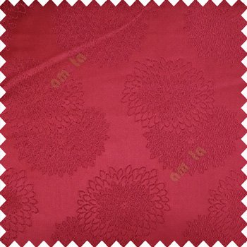 Maroon color marigold flower patterns texture embroidery designs small scales solid base fabric polyester main curtain