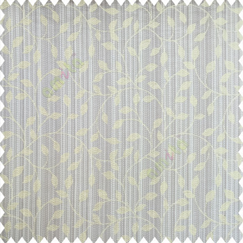 Light green grey color floral texture designs vertical pencil stripes background small leaves elegant look polyester main curtain