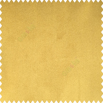 Mustard yellow color complete plain velvet finished soft touch surface polyester base sofa fabric