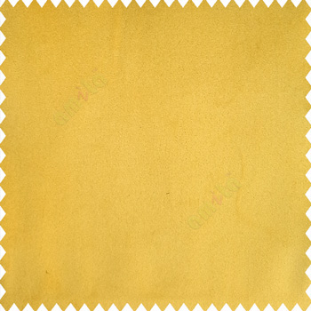 Yellow color complete plain velvet finished soft touch surface polyester base sofa fabric
