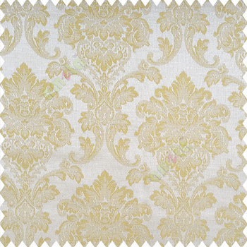 Beige color traditional texture damask finished damask pattern with polyester base fabric leaves swirls main curtain