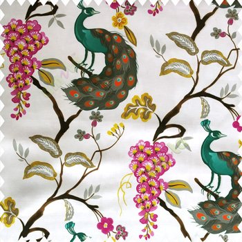 Purple green grey pink gold orange white color natural designs trees peacock fruits blossoms leaves beautiful natural designs polyester base fabric main curtain
