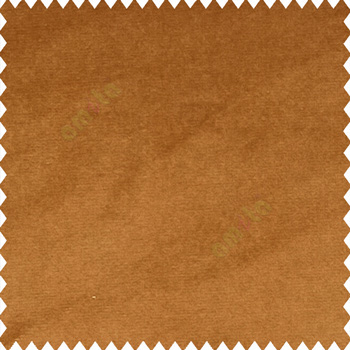 Golden brown color complete plain surface velvet finished soft touch polyester base sofa fabric